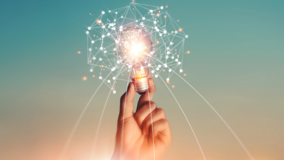 lightbulb sparking an idea